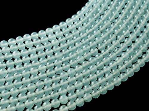 Green Forest Gems, DIY, White Jade in Aquamarine Color, Color Enhanced, 4mm, Plain Round Semi-precious Gemstone Bead, About 38cm a Strand.