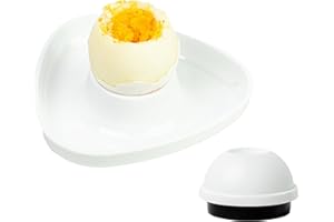 Thiru Premium Coquetiers Blancs avec Pointe d'œuf - Set de 6 - Empilable avec Support - Idea pour Toutes Les Tailles d'œufs - Made in Germany