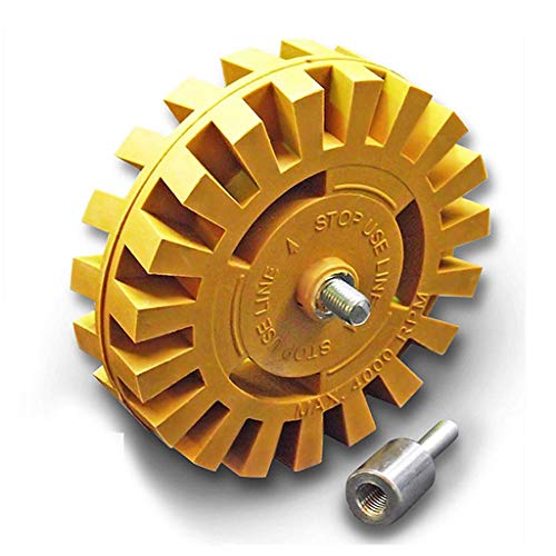 Preisvergleich Produktbild CHshe Abziehbild-Radiergummi-Radentferner Mit Bohreradapter 4-Zoll-Entlüftungsscheibe, Fettentferner, Farbentferner, Gummientferner