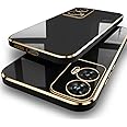 TheGiftKart Luxurious Golden-Plated Back Cover Case for Motorola Moto Edge 50 Fusion 5G | Raised Lips for Camera & Screen Protection | Stylish Back Cover for Moto Edge 50 Fusion (TPU, Black)