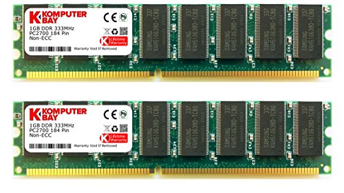Komputerbay - Memoria para PC  2GB  2 x 1GB   DDR DIMM  184 PIN   333Mhz  PC2700  DDR333
