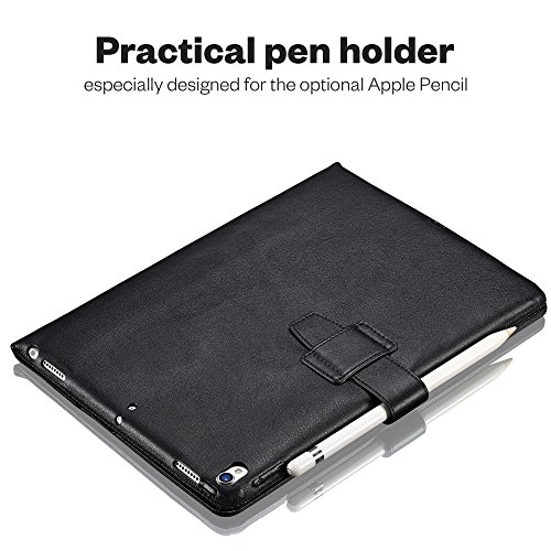 KAVAJ iPad Pro 10.5″ Hülle Echtleder Case „London“ für Apple iPad Pro 10,5 Zoll (2017) Schwarz aus echtem Leder mit Stand und Auto Schlaf/Aufwachenen Funktion. Dünnes Smart Cover Schutzhülle Tasche - 6