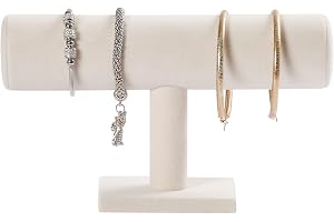 Pangkeep Armbandstativ, armbandstativ, armband arrangör visningsstativ, beige sammet T smycken visningsstativ till salu