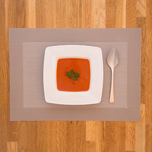 Levivo Platzset aus pflegeleichtem Gewebe, 4er-Set, taupe - 3