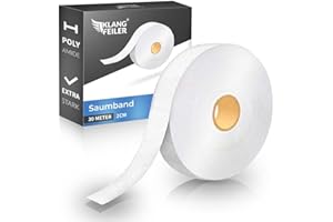 Klangfeiler Saumband 30 Meter I Extra Stark I 20mm Breit I Bügelband für Bügeln I Bügelkleber Vorhänge Gardinen besser als nähen Saumvlies