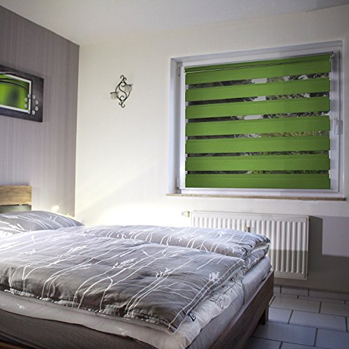 Sol Royal SolDecor DL2 Doppelrollo Klemmfix ohne Bohren 40x150cm (BxL) Grün – Duo-Fenster-Rollo mit Klemmträger - 7
