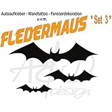 Aufkleber / Wandtattoo / Sticker ***FLEDERMAUS SET 3*** 3 Stück (Größen und Farbauswahl)