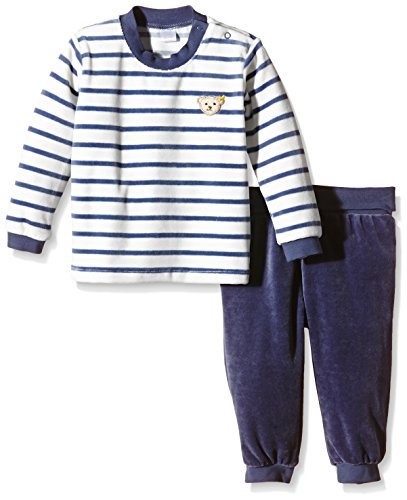 Steiff Baby Boys Schlafanzug Nicky 2tlg. T-Shirt 1/1 Arm + Hose T-Shirt Crew Neck Long Sleeve Pyjama Set, Blue (forever Blue Blue 3610), 12-18 Months (Manufacturer size: 86)