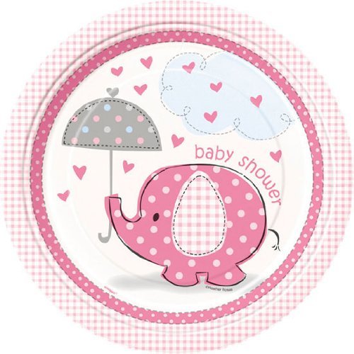 Umbrellaphants Pink 23cm Paper Plate - Pack of 8