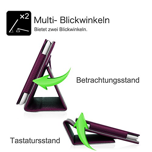 Fintie Odys Vito 7 Hülle Case – Slim Fit Folio Kunstleder Schutzhülle Cover Tasche mit Ständerfunktion und Stylus-Halterung für Odys Vito 17,8 cm (7 Zoll) Tablet-PC, Lila - 5