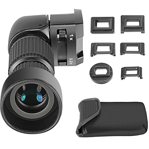 Neewer   1  x 3 2  x Grossissement Viseur    angle droit avec 5  adaptateurs de fixation pour appareil photo DSLR comme CANON  Nikon  Pentax  Minolta  Dynax  Samsung  Olympus
