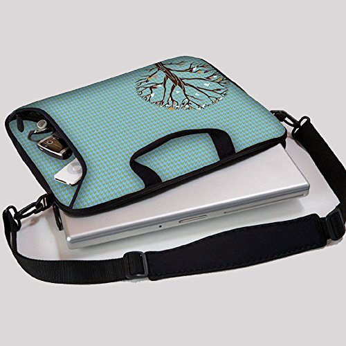 Sidorenko Designer Notebooktasche in zwei Größen erhältlich 15 Zoll &#8211; 15,6 Zoll / 17 Zoll &#8211; 17,3 Zoll // mit Tragegurt + Tragegriff inkl. Zusatzfach für Maus und Ladegerät an der Vorderseite der Tasche Laptoptasche Tragetasche Umhängetasche Bag - 2