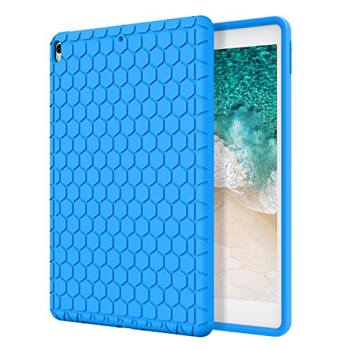 MoKo Hülle für iPad Pro 10.5 Zoll 2017 - [Honey Comb Series] Lightweight Silikon Case Stoßfest [Kids Kinderfreundlich] Schutzhülle für Apple iPad Pro 10.5 Tablet, Blau