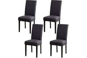 ‎MAFUDOXI mafudoxi Stuhlhussen 4er Set, Stretch Abnehmbare Waschbar Stuhlbezug, Stretch Stuhlhusse mit Gummiband, für Hotel, Bankett, Restaurant, Haus, Party, Hochzeit(Anthrazit, 4Stück)
