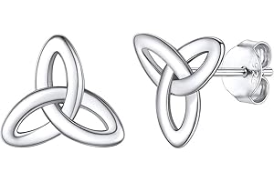 Silvora Sterling Silver Celtic Knot Earrings, Vintage Irish Drop/Stud Ear Charms for Women/Teen Girls with Gift Packaging