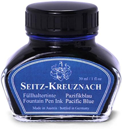 Seitz-Kreuznach Fountain Pen Ink Pacific Blue, 1 fl oz, Colors of Nature