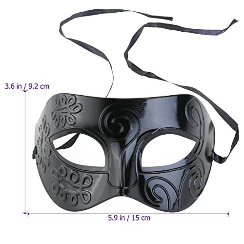 WINOMO Römische Maskerade Maske schwarze venezianische Maske Männer Frauen Kostüm Party Halloween - 4