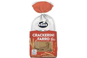 Matt, Crackerini Farro Bio, Crackers con Farina di Farro Integrale e Farina di Frumento, Snack Salati Croccanti e Gustosi, Confezione da 200 g