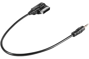 Keple Kabel adaptera audio MP3 kompatybilny z Audi A3 A4 S4 A5 S5 A6 S6 Q3 Q5 Q7 i Samsung Galaxy S7 / Huawei P10 / Plus/Lite/Sony Xperia X/XZs | AMI MDI MMI Music Interface AUX 3,5 mm gniazdo samochodowe