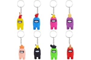 Among Us Keychain,CYSJ 8Pcs Among Us Game Figure Statue Keychains Set, Hot Game Space Werewolf Character Doll with Keychain Toy Gifts for Kids for Car Bag Backpack Mobile Phone Water Bottle