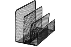 LONTG Porte-revues de Bureau en Maille Porte-courriers 3*Compartiments Vertical Trieur de courriers Business pour Bureau Corbeilles à Courrier Classement de Correspondance/Carte d'Invitation