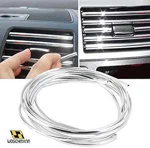 Woschmann-Car Interior AC Vent Silver Beading Roll for All Cars (Interior Beading 5 Meter)