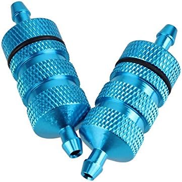 Yiguo 2pcs L29mm Blue Aluminum Alloy Fuel Filter 02156 for RC 1:8 1:10 1:16 Model Car