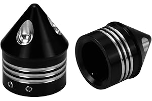 HDBUBALUS Coperchio del Dado Dell'Asse Anteriore del Motociclo Tappi Dell'Asse Set Adatto per Harley Sportster Xl 1200 Dyna Softail Fat Boy Touring Street Road Electra Tri Glide 2 Pezzi Nero