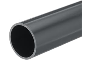 QUARKZMAN Tube Rigide en PVC Tube Rond 34,2mm ID 38mm OD 33cm de Long Gris Foncé pour Manchon de Câble de Conduite d'Eau