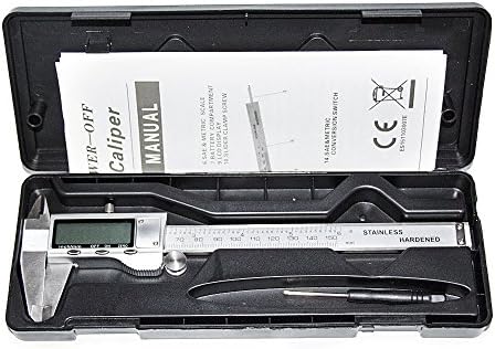 DELIPOP Stainless Steel Digital Caliper Vernier 150mm/6" Caliper Gauge with LCD Screen