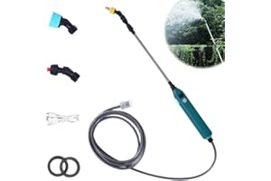 Mineup Pulverizador Electrico, 3.7V Pulverizador Electrico Jardin, Pulverizador de Jardín con 3 Boquillas Regulable y 5M Manguera, Pulverizadores Inalámbricos