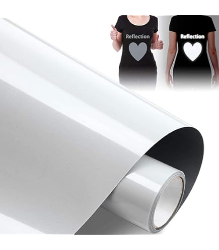 Vinilo Reflectante De Transferencia De Calor, Rollos De Vinilo Reflectante HTV De 12 Pulgadas X 5 Pies, Vinilo Para Planchar Para Camisetas, Diseño De Bricolaje, Silhouette Cameo Y Máquina De Prensa