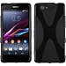 Produktbild PhoneNatic Case für Sony Xperia Z1 Compact Hülle Silikon schwarz X-Style + 2 Schutzfolien