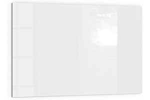 DEQORI Plaque de crédence de cuisine en verre | Couleur unie – Blanc | 60 x 40 cm | Panneau arrière de salle de bain ou de cuisinière | Protection anti-éclaboussures pour cuisine et salle de bain |