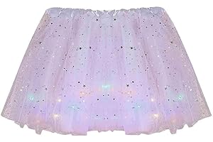 DACONGMING Tutu-Rock Womens LED-Light Mini Tüllrock 50er Kurz Ballet 3 Tanzkleid Unterkleid Cosplay Petticoat Rock Festliche Karneval Kostüm