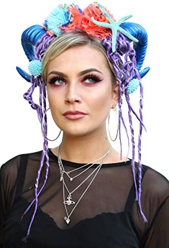 Mermaid Shell Princess Dreaded Rams Horn Festival Headdress Headband Crown