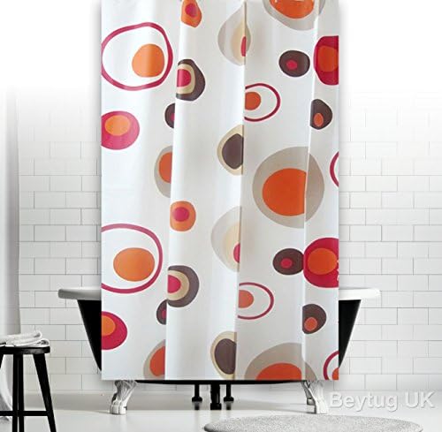 New Modern Peva Bathroom Shower Curtain with Rings 180 x 180cm (Rings)