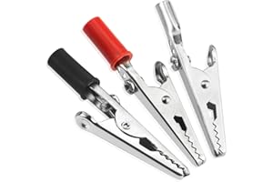 WMYCONGCONG Lot de 22 pinces crocodiles en métal avec aiguilles en plastique Rouge/noir