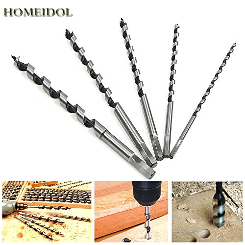 Fortag 5 tlg 230mm Sechskant Schlangenbohrer Satz Holzbohrersatz Holzschlangenbohrer Set Holz Schlangenbohrersatz Holzschlangenbohrer- Set Schneckenbohrer Bohrer Länge Zweig Holzbearbeitungswerkzeug 6-14mm