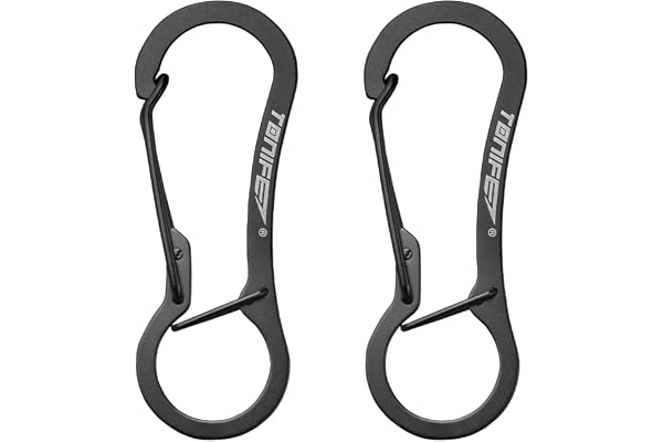 TONIFE Mousqueton 2pcs en Acier Inoxydable pour Porte Clé, Petit Boucle Ressort Fermetures Sac à Dos