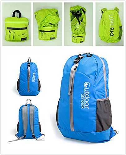 Water Resistant Foldable Backpacks Ultra Lightweight Travel Backpack Blue 20L