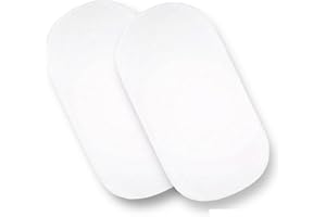 Sasma Home - Pair of 100% Cotton Moses Basket Fitted Sheets - Baby Cradle Sheets, Bassinet Fitted Sheets - 35x75cm - White
