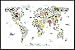 Produktbild Animal Map Of The World Poster Michael Tompsett Weltkarte (62x93 cm) gerahmt in: Rahmen schwarz