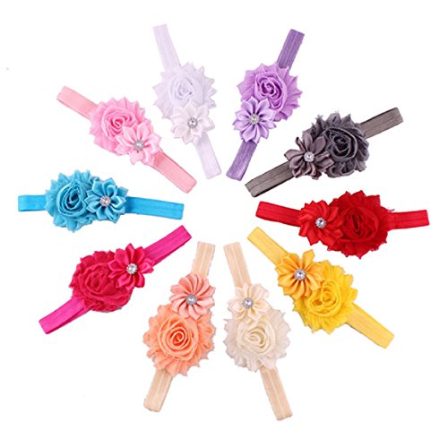 Sannysis 10pcs Baby-elastische Multicolor Blumen-Stirnband - 2