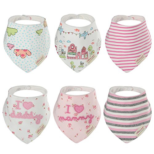 Discoball Lovely Infant Baby and Toddler Bandana Drool Bibs (Girl Design Style 2)