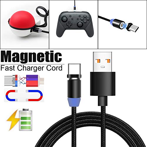 Nintendo Switch Accessory - Zariavo Magnetic Fast Charging Cable for Poke Ball Plus Controller, 3.3ft USB-C Type-C