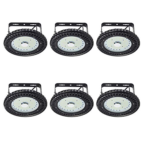 Preisvergleich Produktbild Viugreum UFO Led Light, 100W Hallenbeleuchtung Led, 10000LM, Kaltweiß (6000-6500K), Hallenstrahler Außen für Innenbereich, Werkstätte, Garten, Garage, Sportplatz und Fabrik - 6 stück (Hersteller)