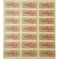 35 Aufkleber Etiketten Selbstklebend Braun Kraftpapier Handmade with love
