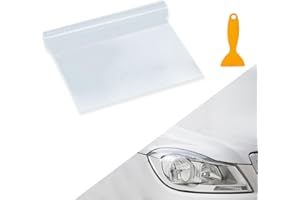 VBGURR Film teinté Phare, Film teinté Voiture, Modification de la Couleur des Feux arrière d'une Voiture, découpable, imperméable 30 x 120 cm (Transparent)