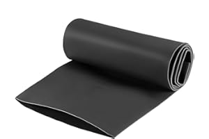 sourcing map Termoretráctil Tubo, 90mm Diámetro 147mm Plano Ancho 2:1 Relación Encogible Tubo Cable Manga 1m - Negro